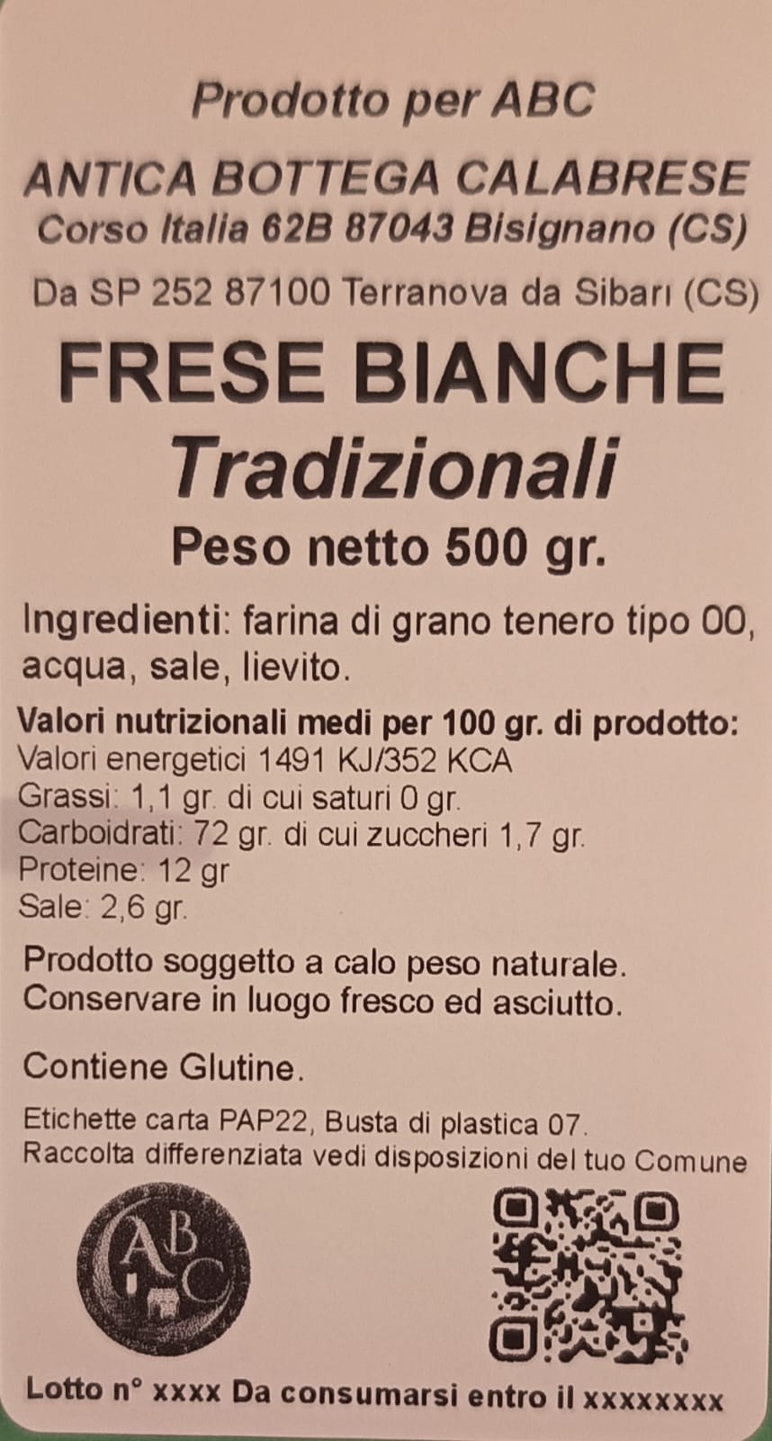 FRESE BIANCHE TRADIZIONALI