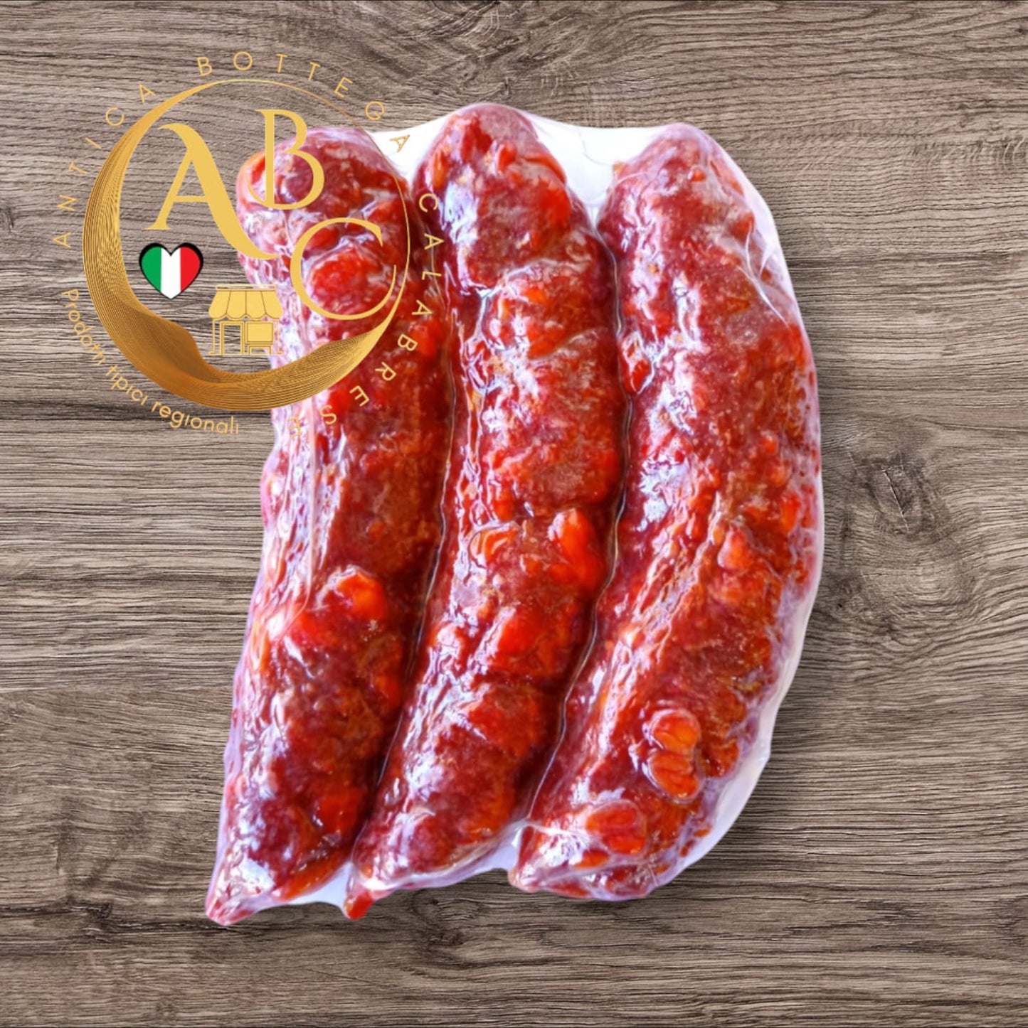 SALSICCIA CATENELLA CALABRESE ROSSA DOLCE O PICCANTE.