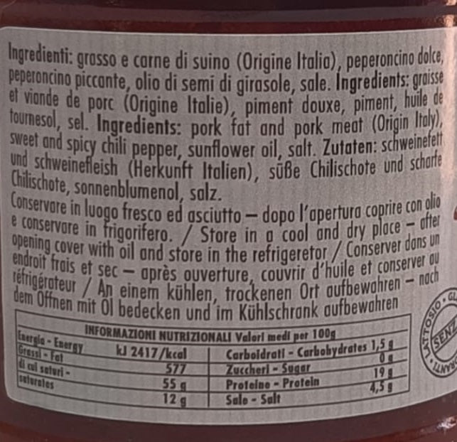 'NDUJA DI SPILINGA VASETTO 180 gr.