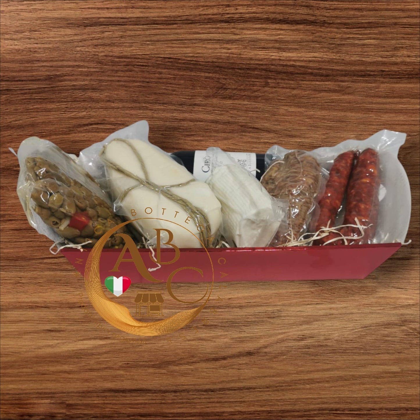 CESTA BOX SALUMI E FORMAGGI ALLA CALABRESE ( con Cirò Iuzzolini)