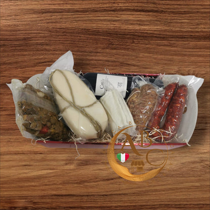 CESTA BOX SALUMI E FORMAGGI ALLA CALABRESE ( con Cirò Iuzzolini)