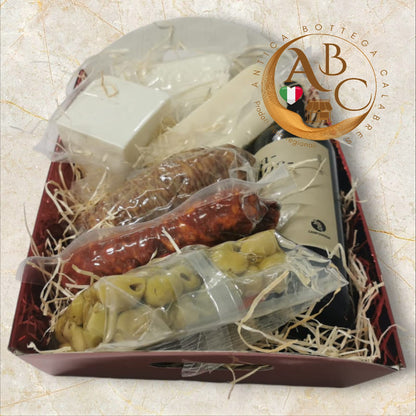 CESTA BOX SALUMI E FORMAGGI ALLA CALABRESE (con Magliocco Campoverde).