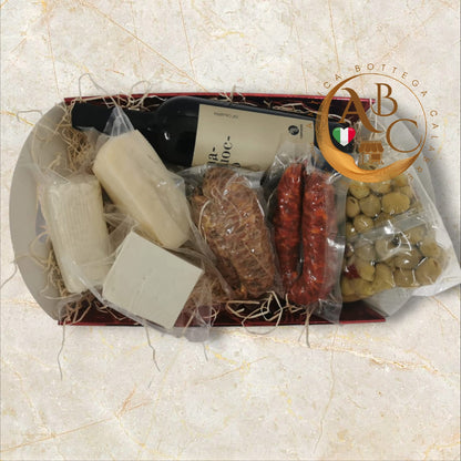 CESTA BOX SALUMI E FORMAGGI ALLA CALABRESE (con Magliocco Campoverde).