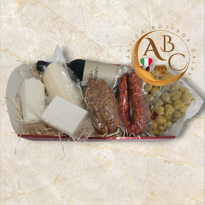 CESTA BOX SALUMI E FORMAGGI ALLA CALABRESE (con Magliocco Campoverde).