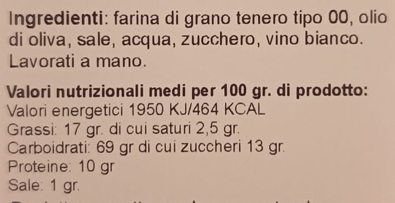 TARALLINI CALABRESI ALL'OLIO D'OLIVA