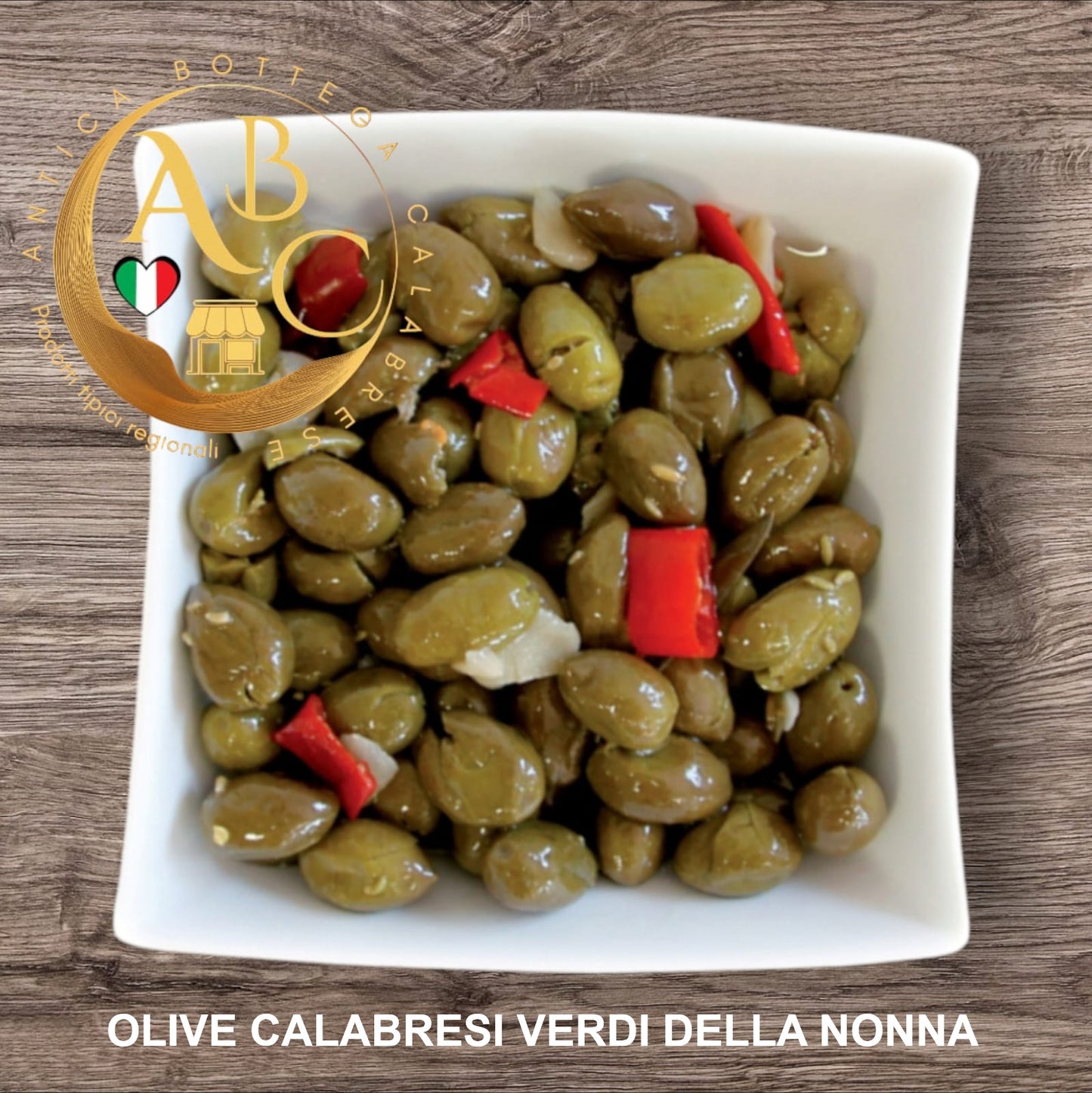 OLIVE CALABRESI VERDI DELLA NONNA 500 gr.