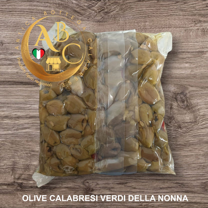 OLIVE CALABRESI VERDI DELLA NONNA 500 gr.